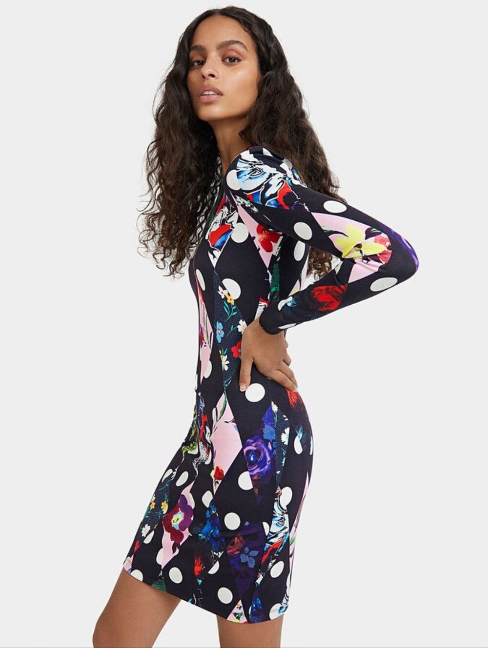 Desigual Dublin Abstract Graphic Print Bodycon Slim Fit Mini Dress XS/S NWT